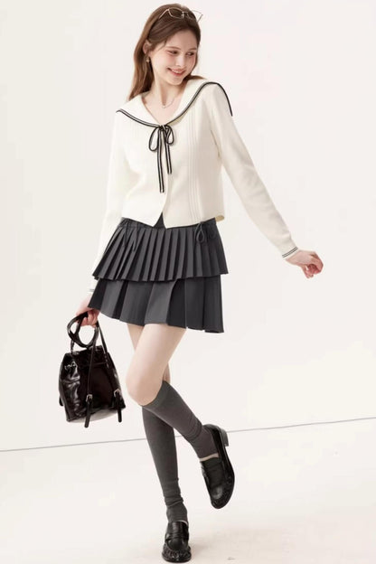 V-Neck Sailor Knit Top