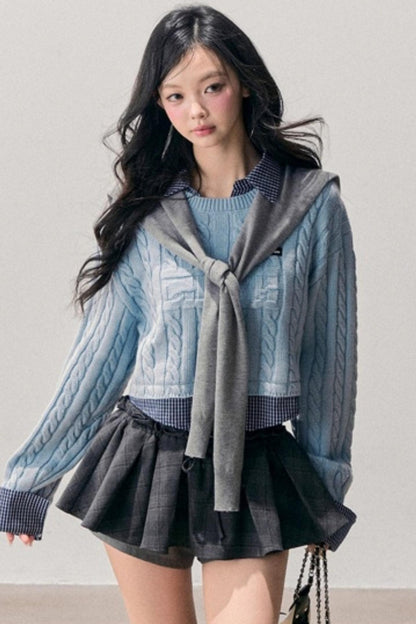 Hanging Blue Wool Sweater