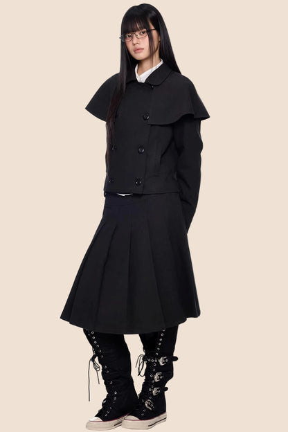 Doppelreihiger Cape-Mantel