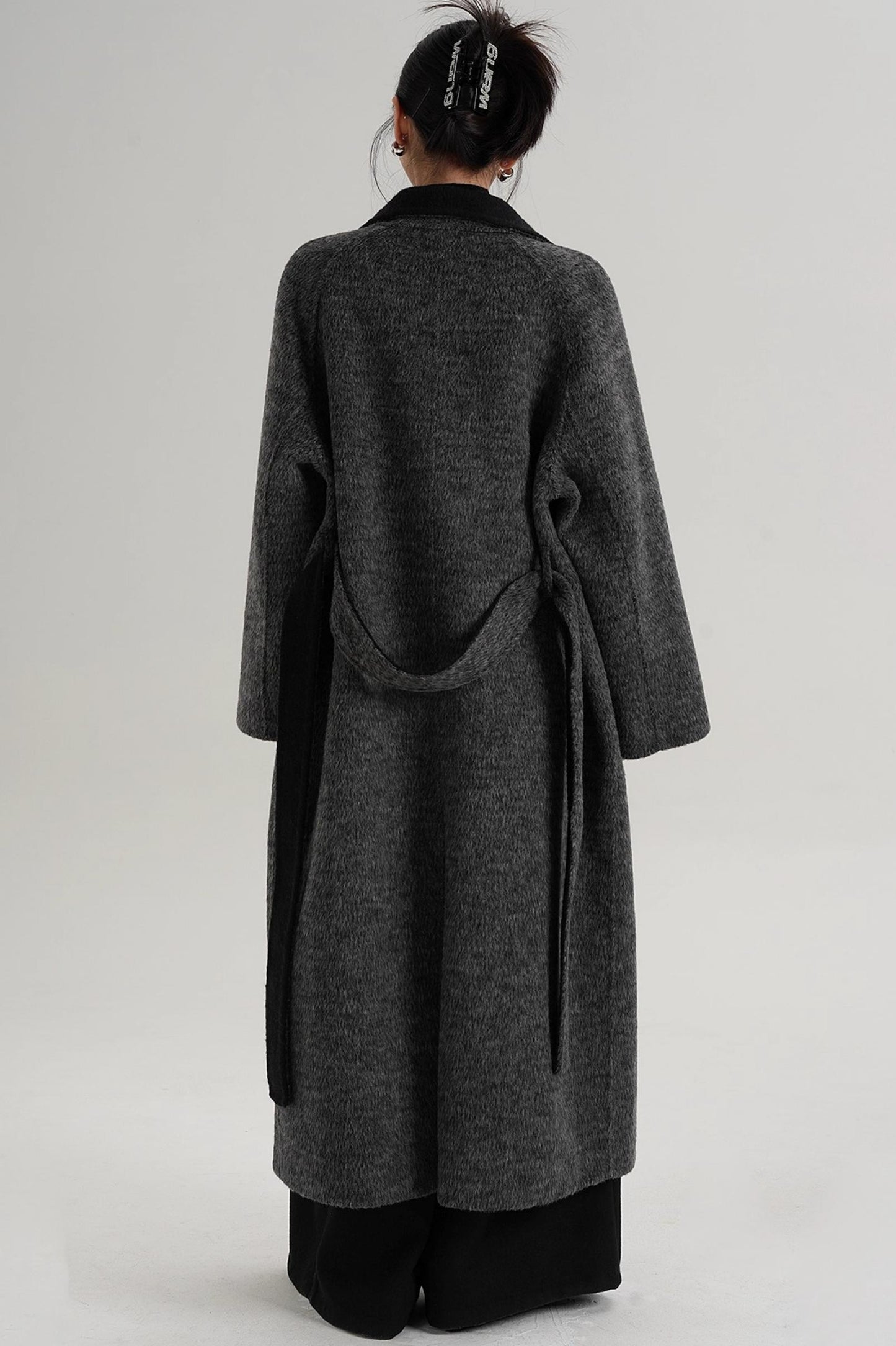 Elegant Athens Gray Wool Coat