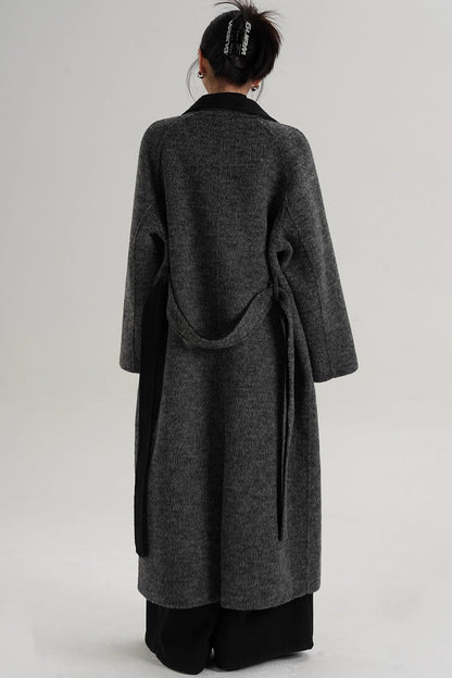 Elegant Athens Gray Wool Coat