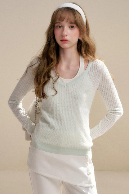 Maglione in Lana con Fragranza di Rosa