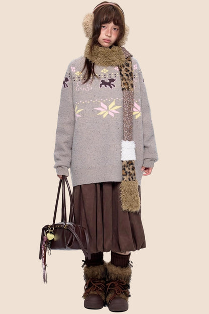 Vintage Fair Isle Loose Knit Sweater