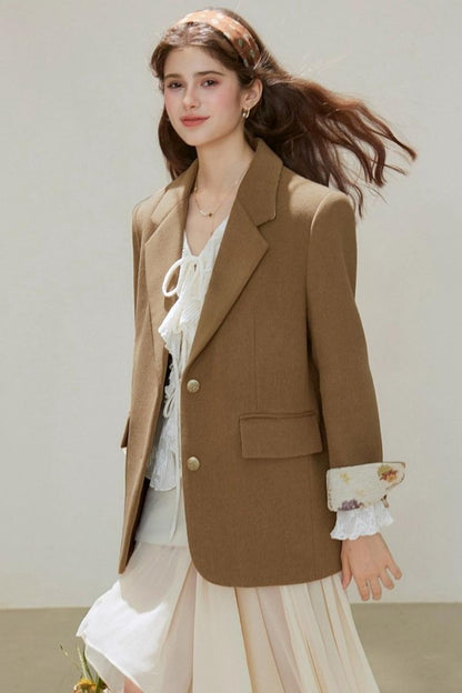 Jacquard Woolen Coat