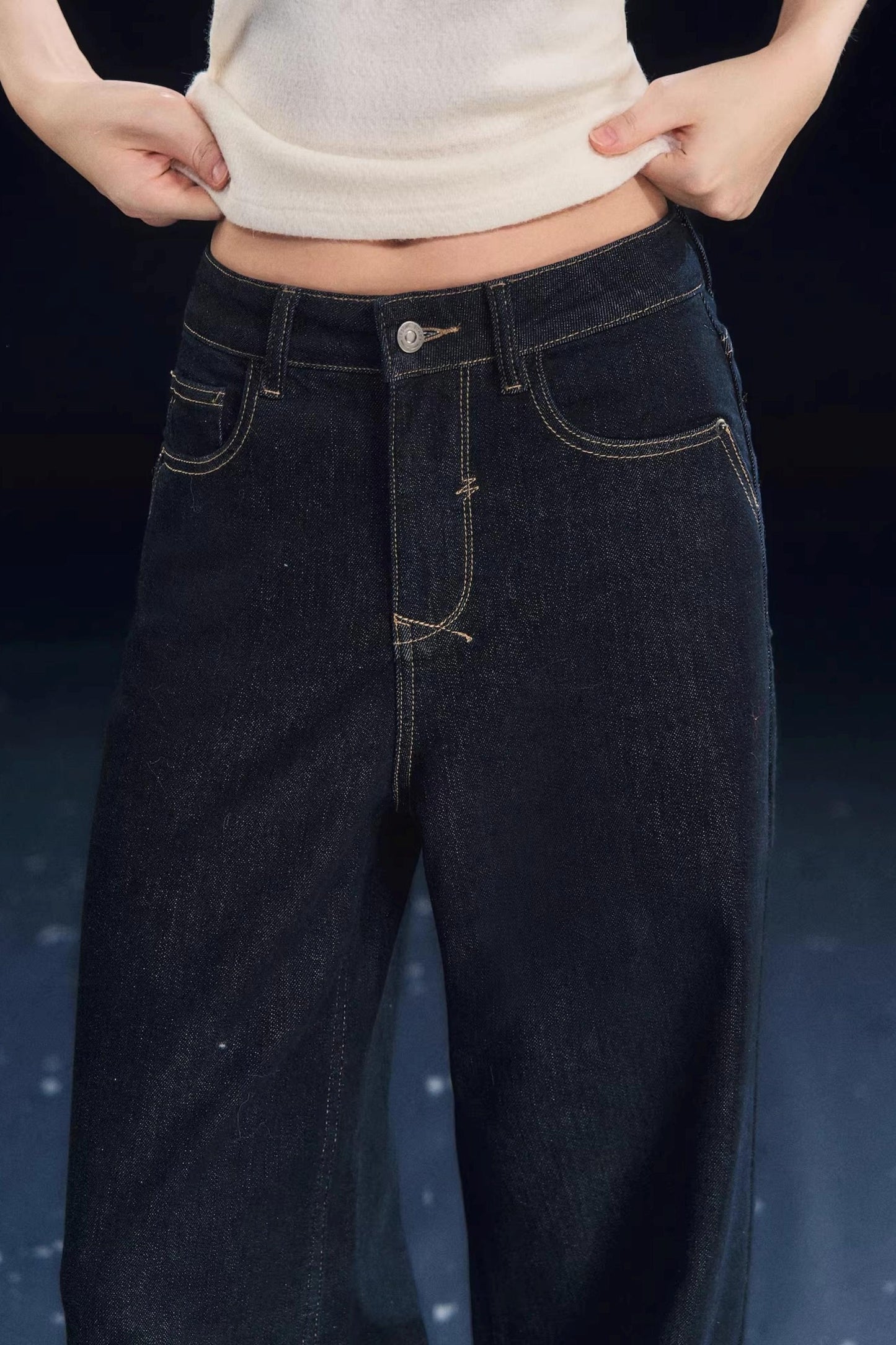 Stretch Raw Denim Jeans