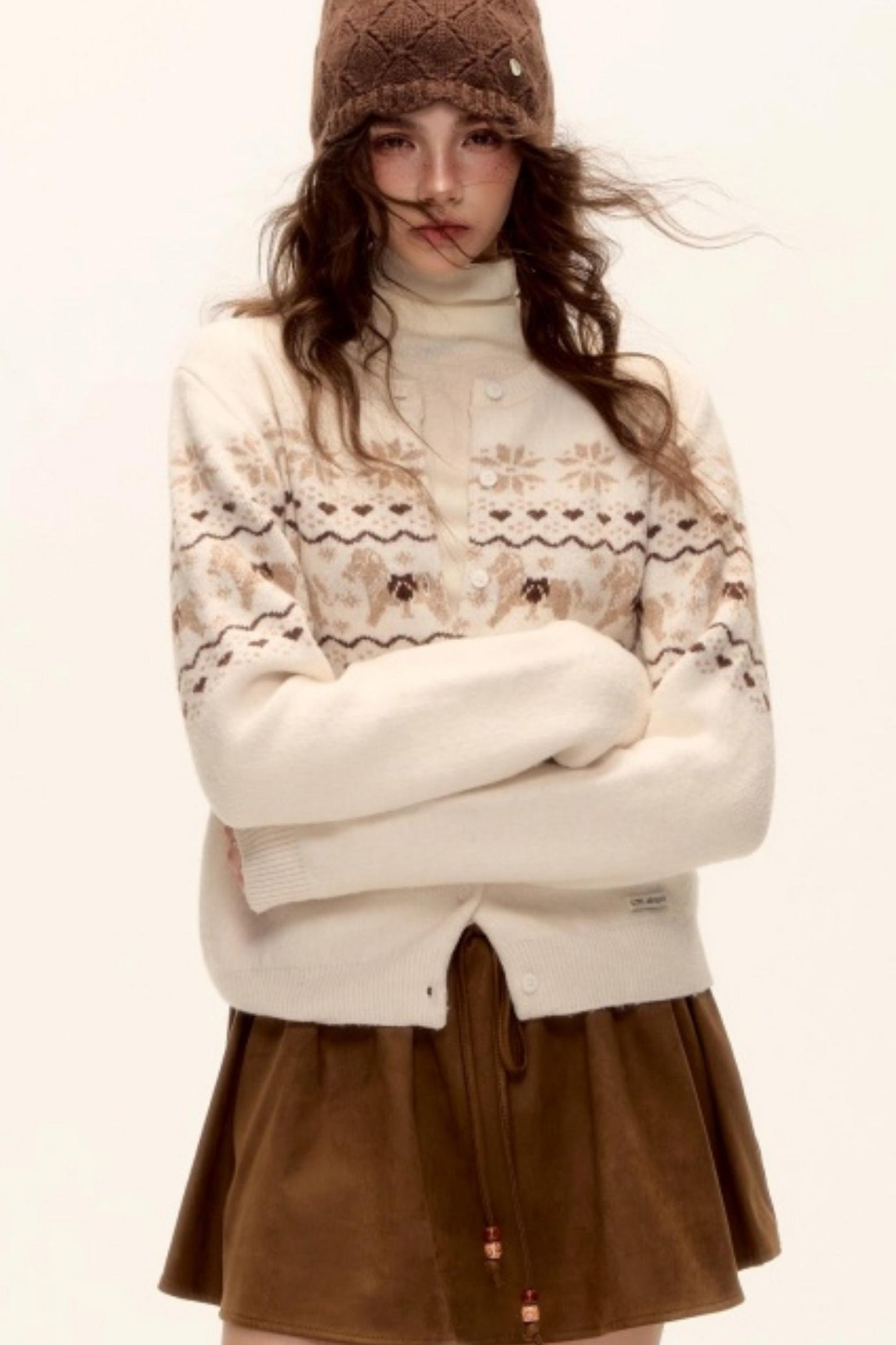 Fair Isle Wool Cardigan Set-Up