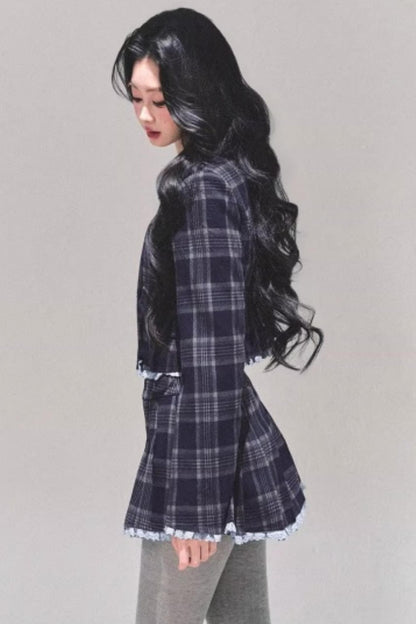 Proust Blue Plaid Suit Set-Up