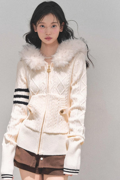 American-Style Hooded Knit Sweater