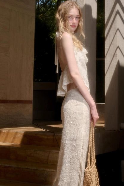 Celestial Slouchy Suit With Knit Skirt Set-Up