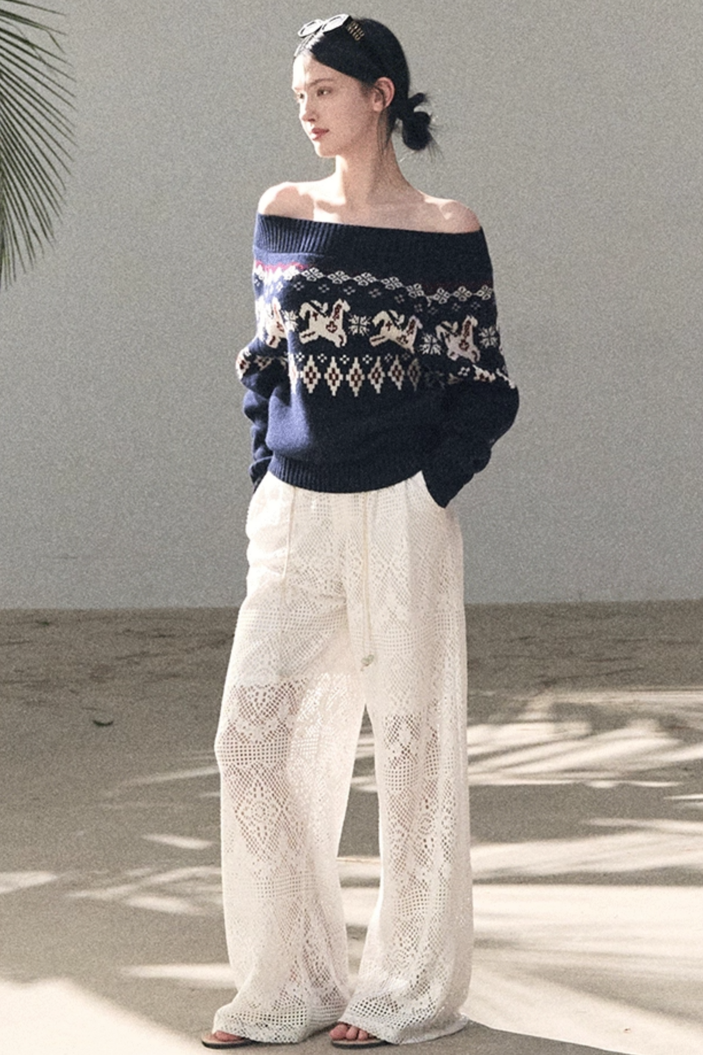 Sheep Wool Fair Isle Sweater