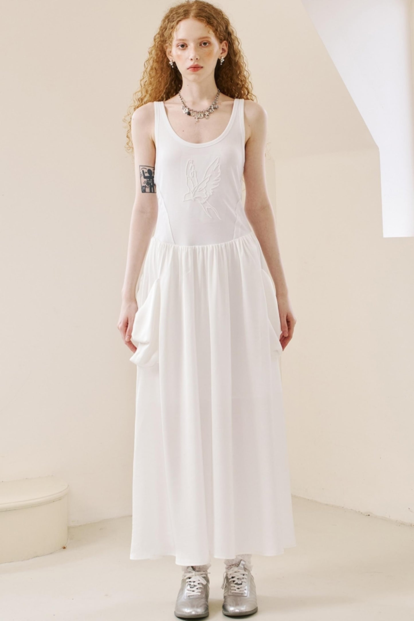 Swallow Embroidered Summer Dress