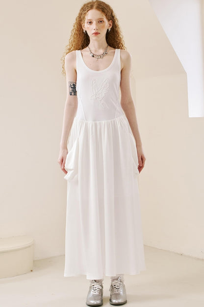 Swallow Embroidered Summer Dress