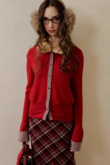 Retro Reindeer Plaid Sweater