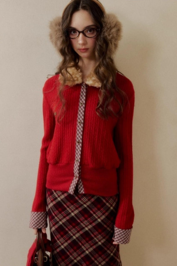 Retro Reindeer Plaid Sweater