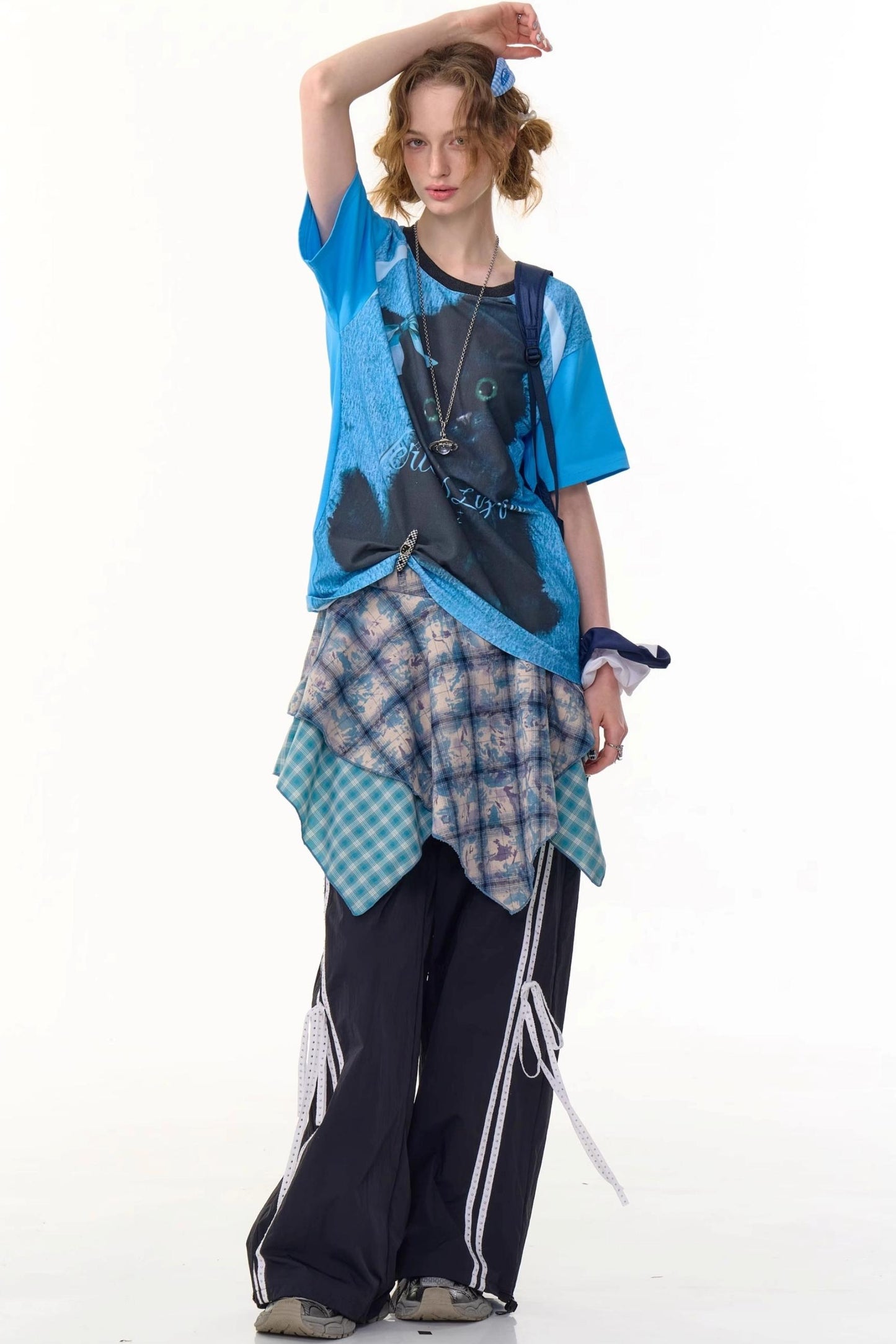 Retro Draped Wide-Leg Sweatpants