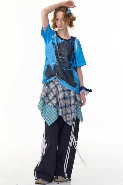 Retro Draped Wide-Leg Sweatpants