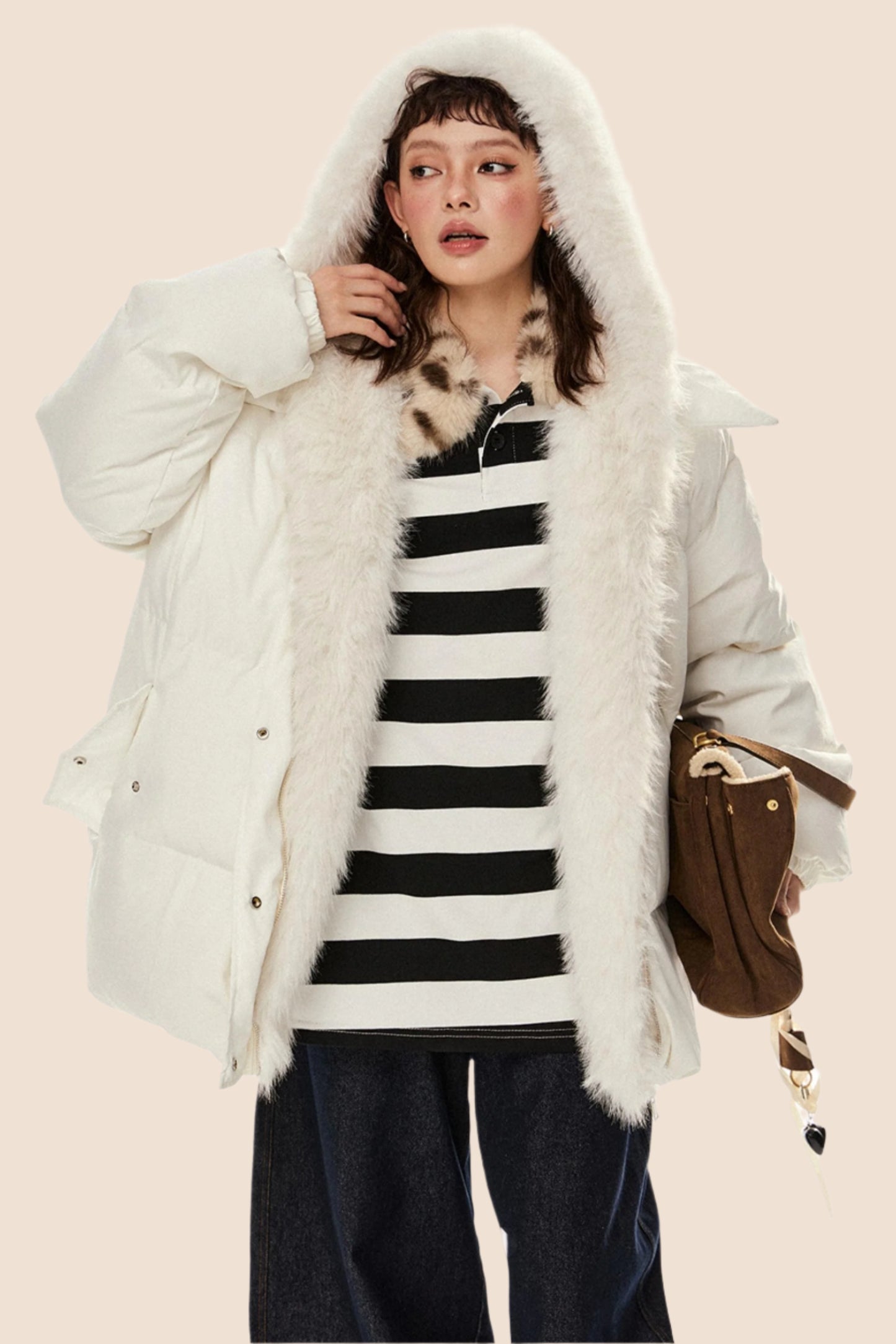 Hooded Thickened White Duck Down Jacket