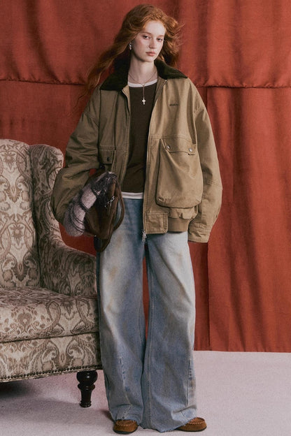 Vintage Washed Distressed Denim Pants