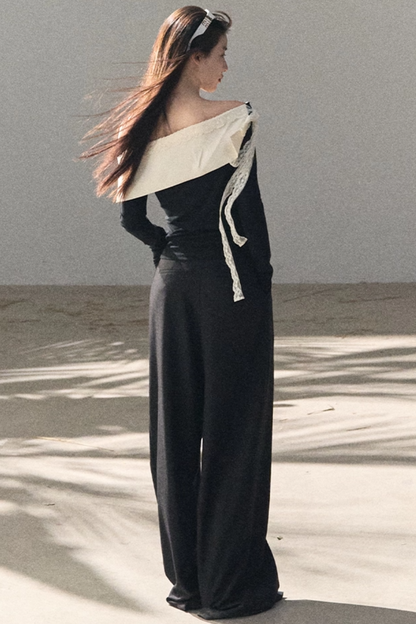 Sicilian Lace Knit Top Pants Set