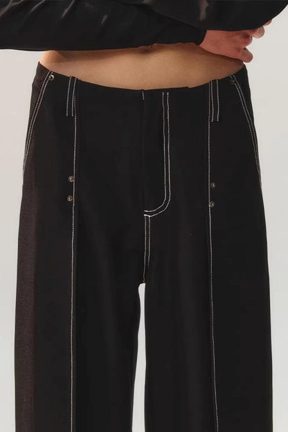 Double Pleated Wide-Leg Pants