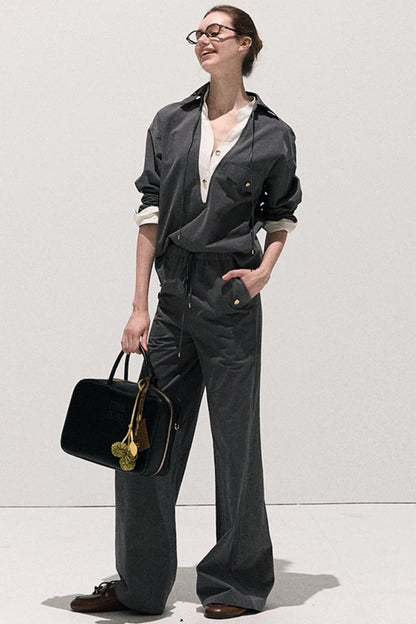 High Sense Cotton Shirt With Pants Set-Up