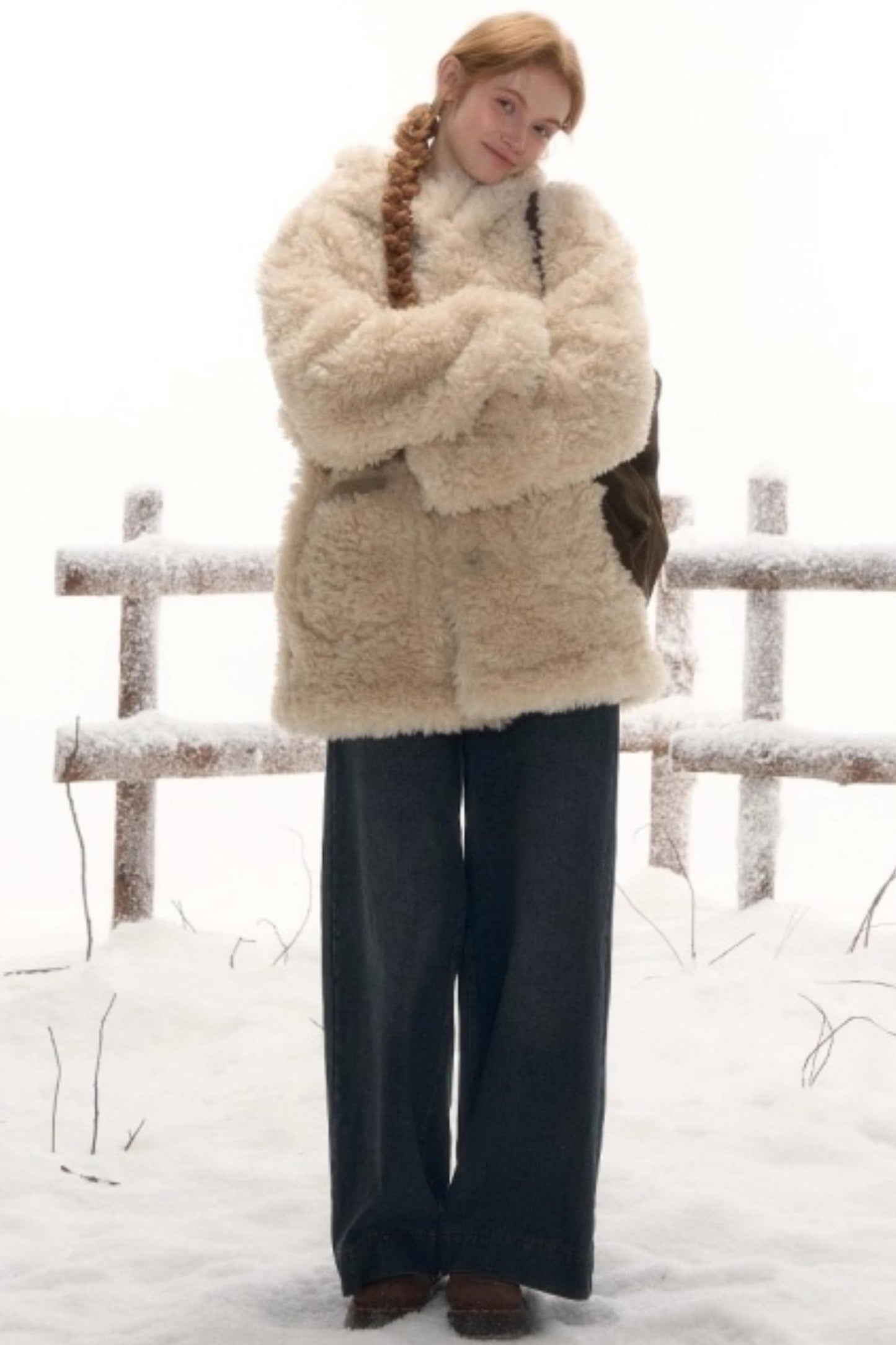 Reversible Hooded Suede Coat