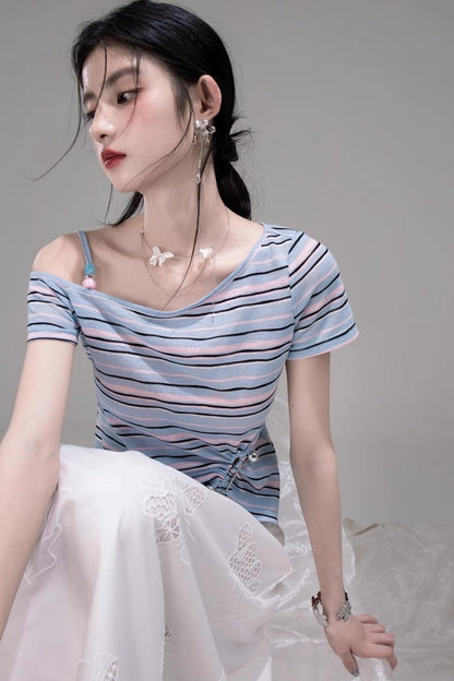 Twisted Stripe Raglan Tee