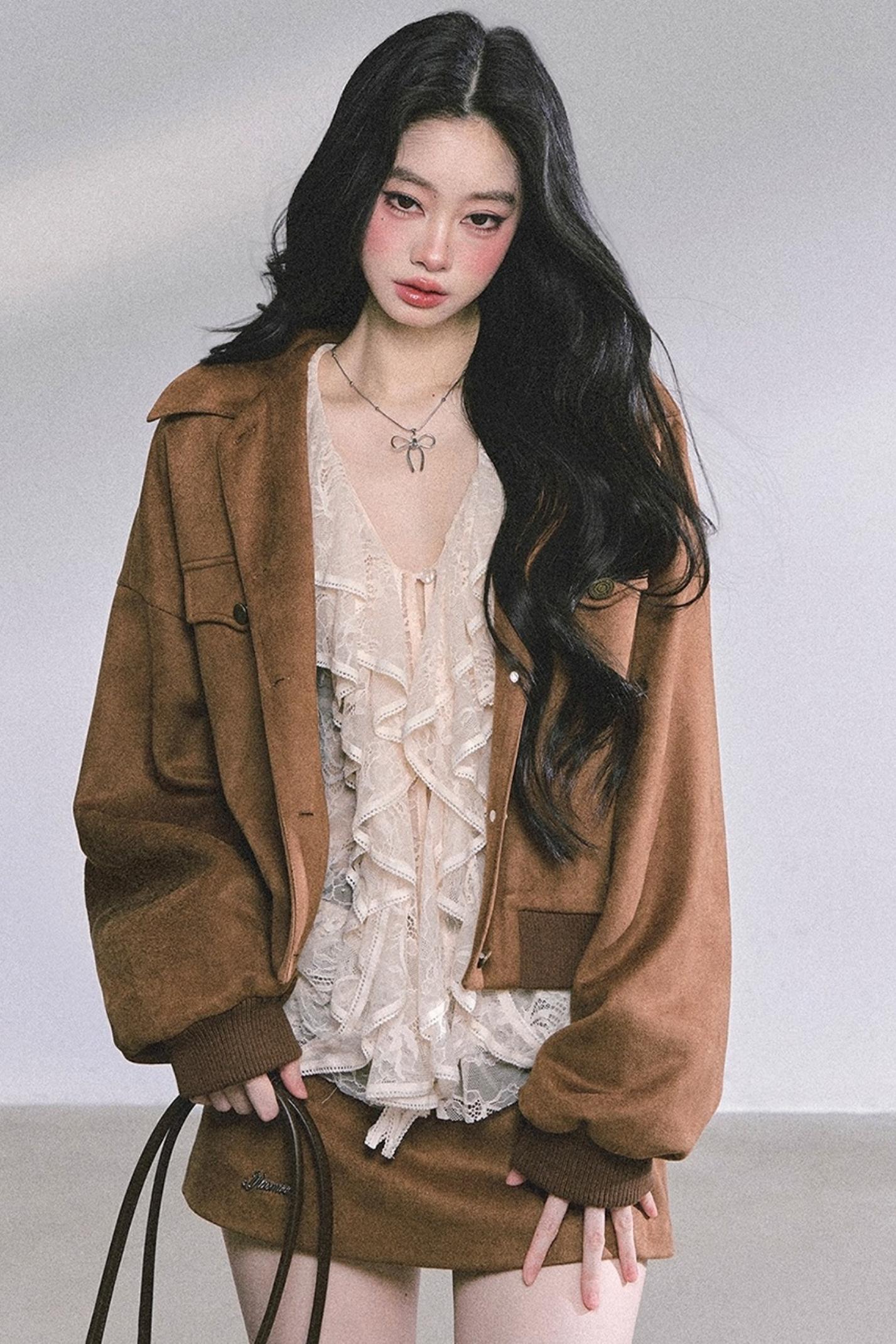 Coffee Shade Long Sleeve Top