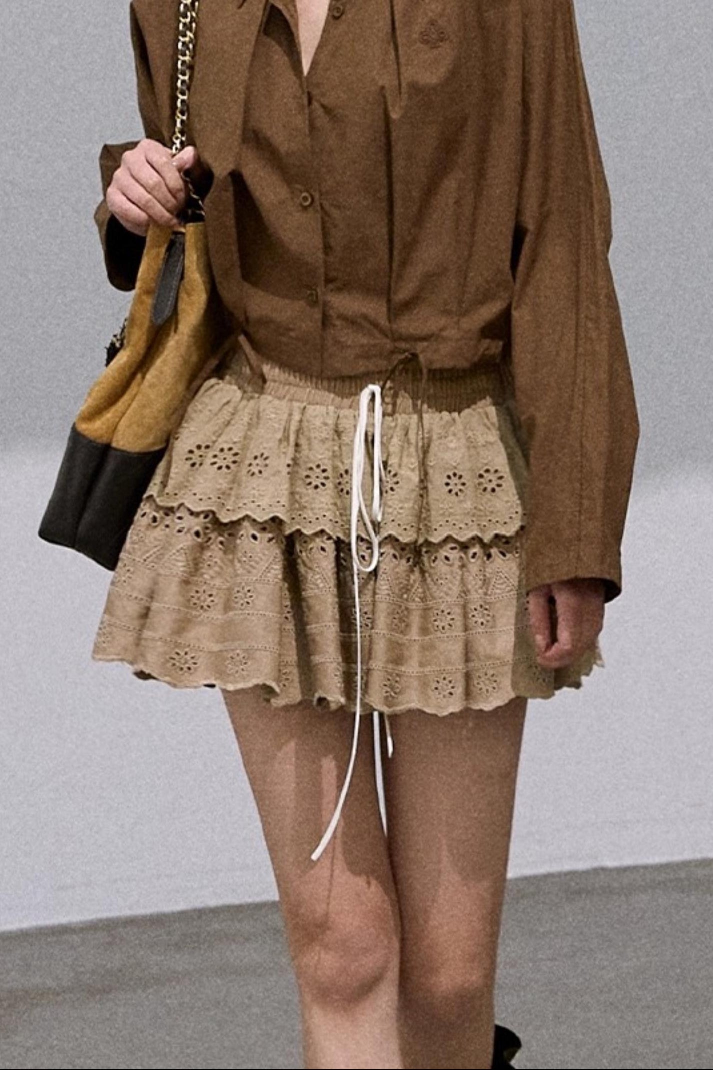 Lyocell Embroidered Puffy Cake Skirt