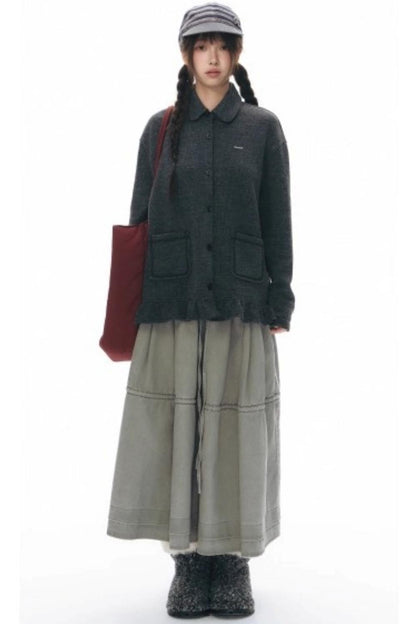 Elastic Cotton Dimensional Skirt