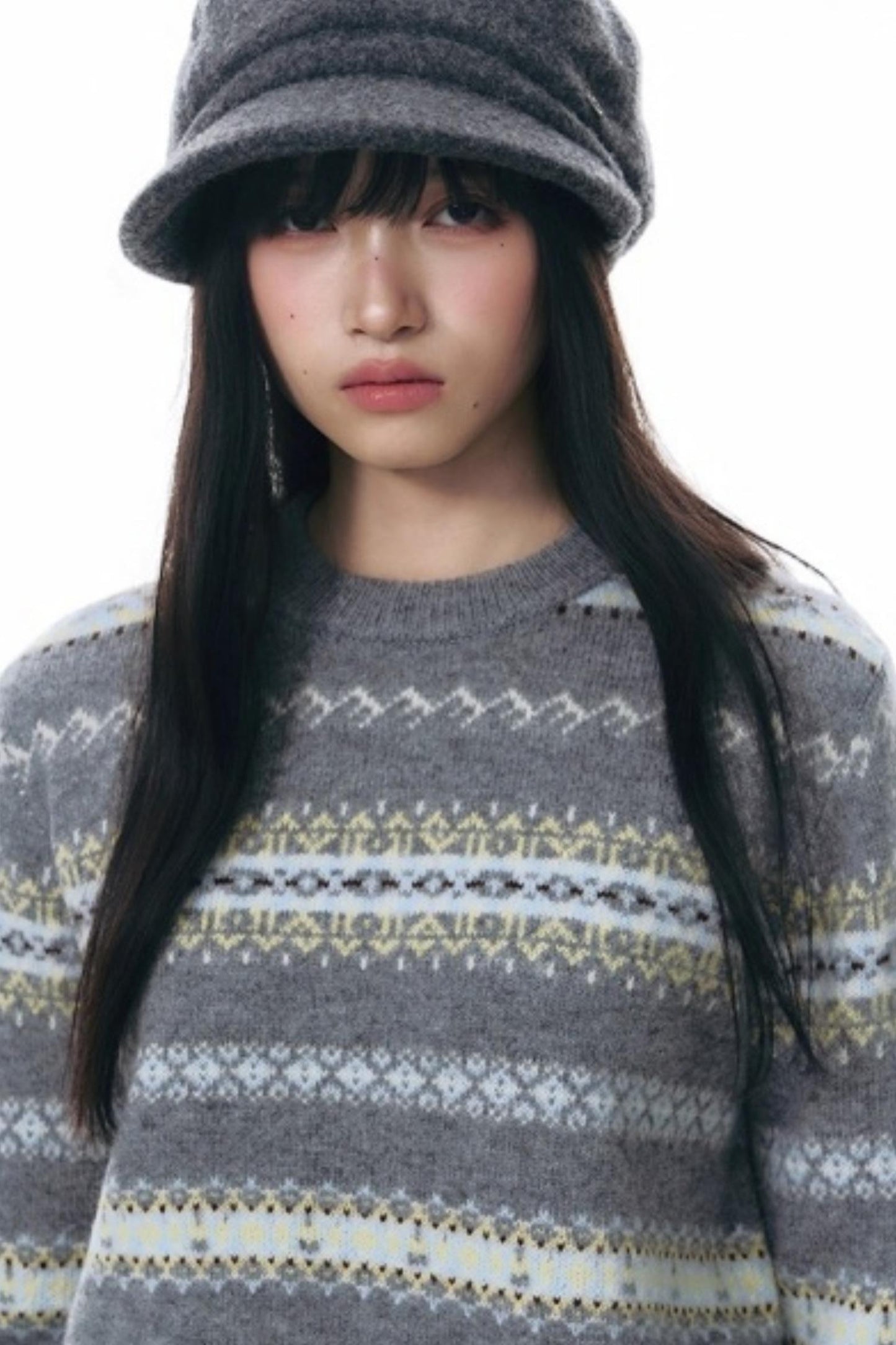 Fair Isle Jacquard Striped Sweater