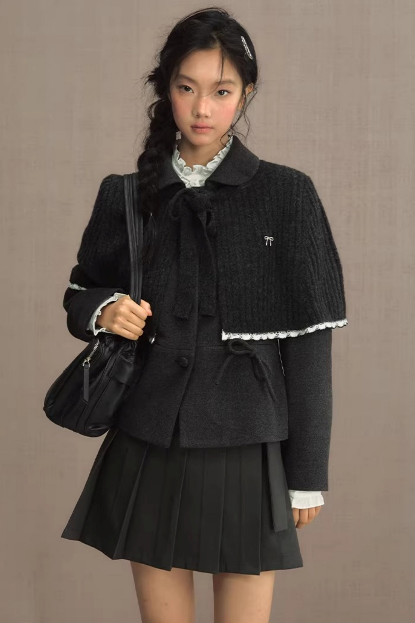 Retro Woolen Doll Collar Blazer