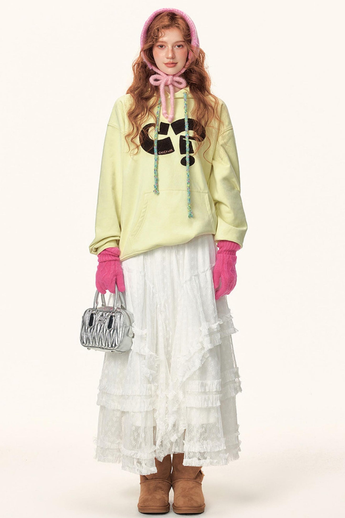 Symbol Print Hooded Sweatshirt