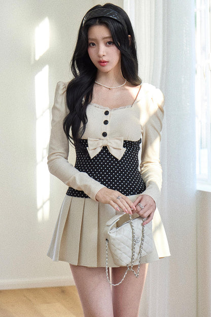 Polka Dot Bow Skirt Set-Up