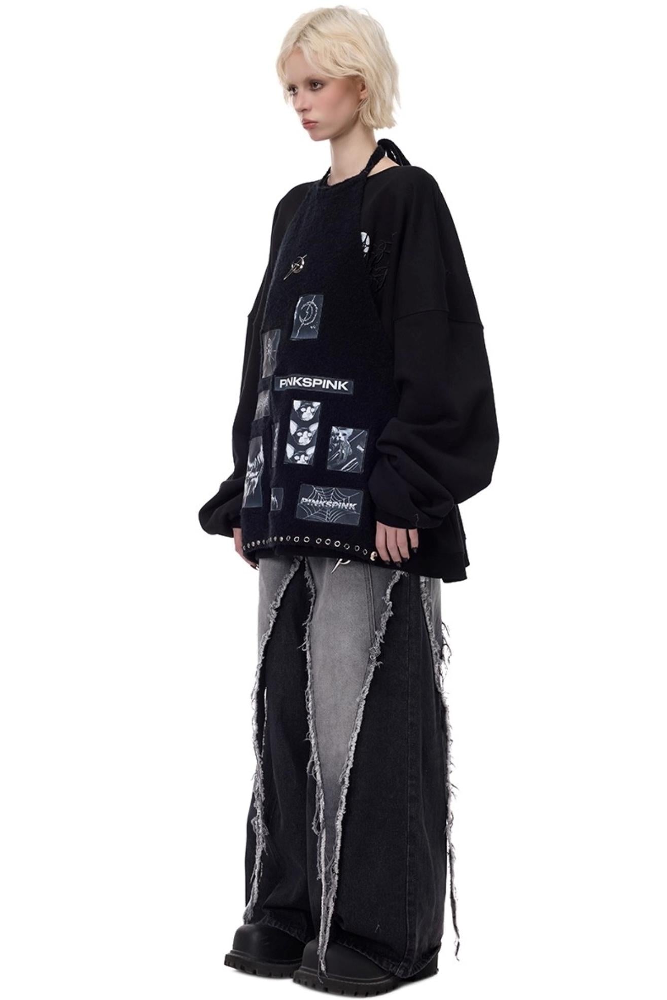 Electric Moon Knitted Apron Sweater