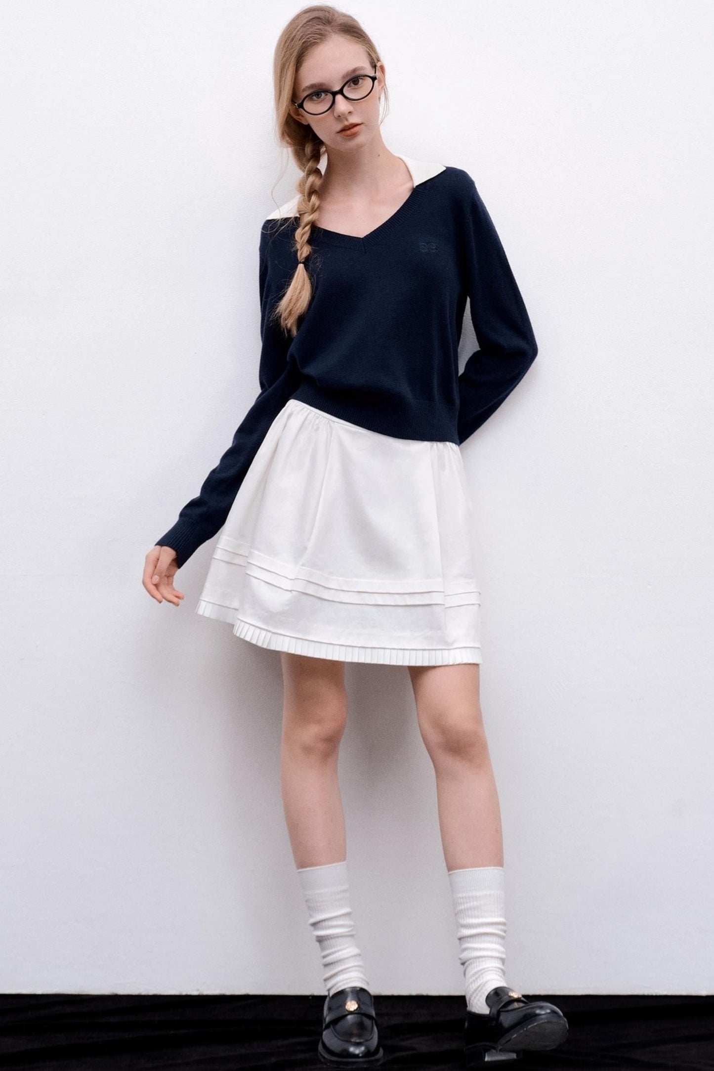 V-Neck Two-Piece Pullover Sweater