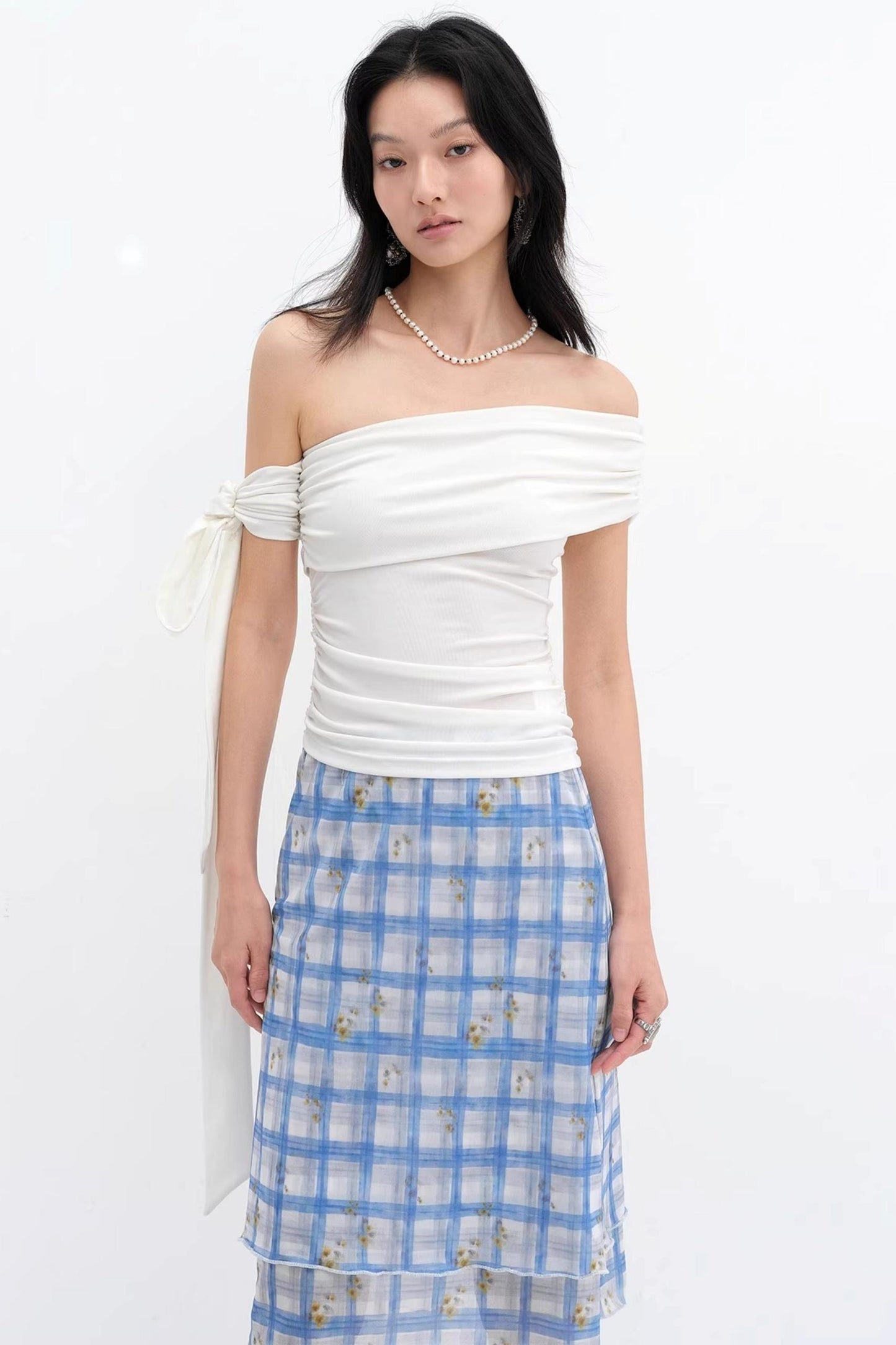 One-Shoulder Tencel Top