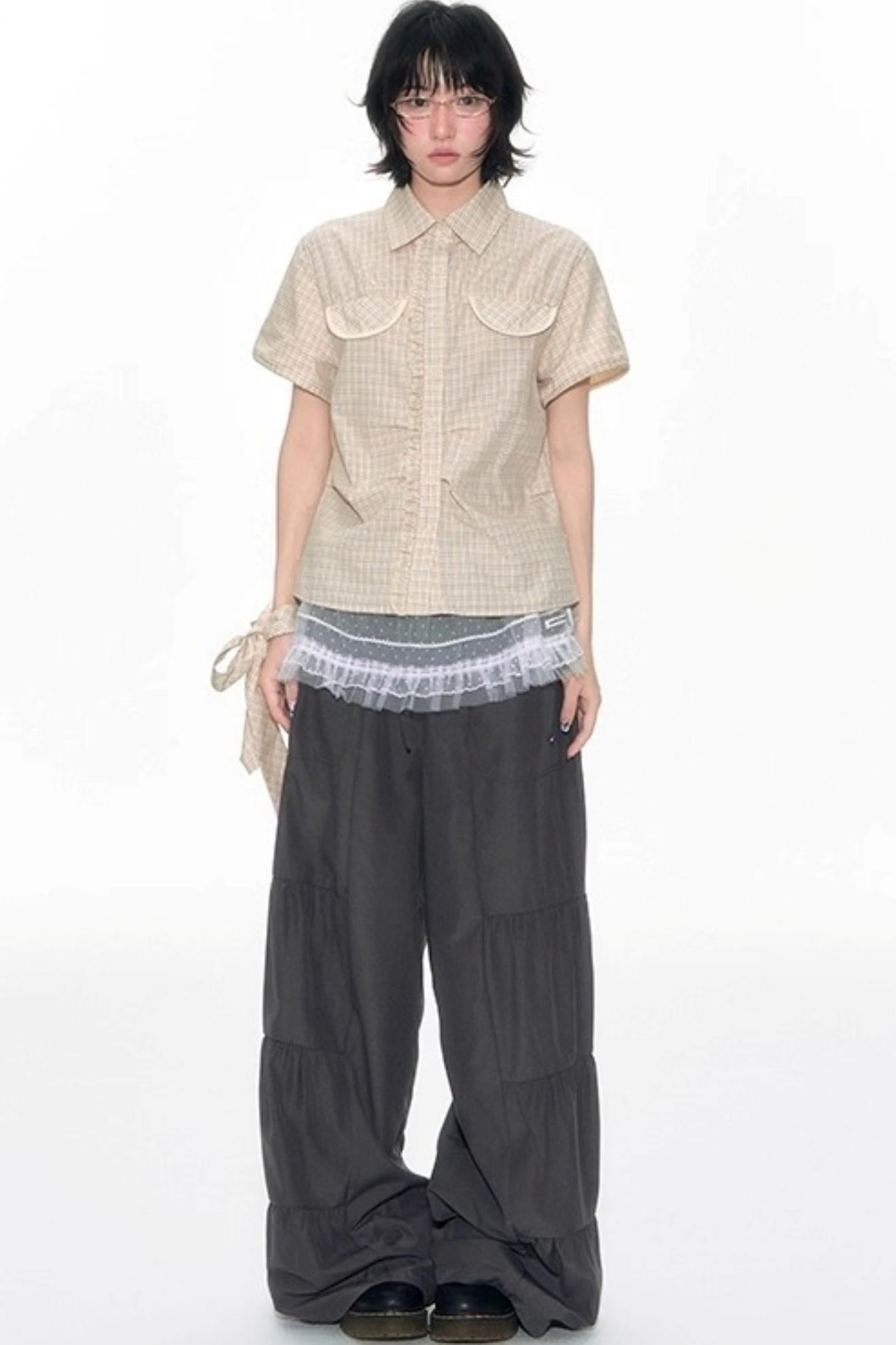 Summer Elasticated Wide-leg Pants