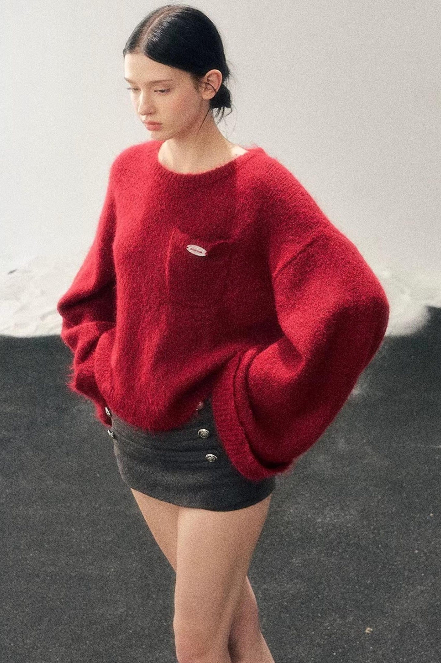 Woolen A-Line Skirt Pants