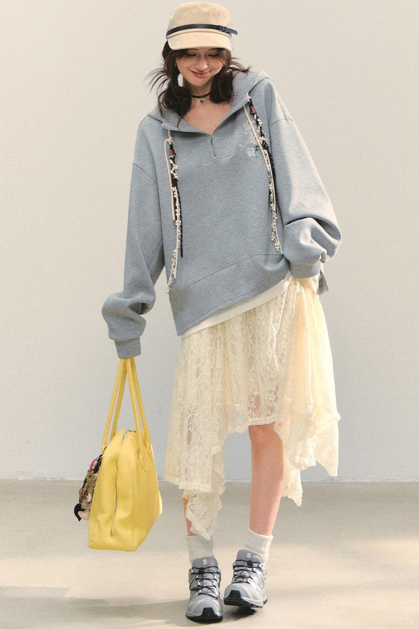 Embroidered Flower Sweatshirt