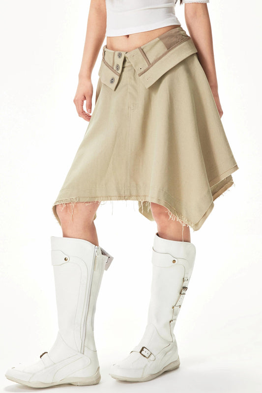 Wide Lapel A-Line Skirt