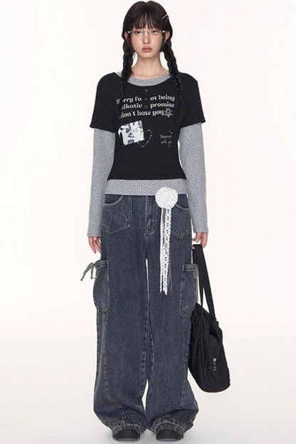 Vintage Cargo Wide-Leg Pants