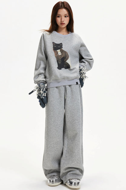 Kitten Print Raglan Sweater