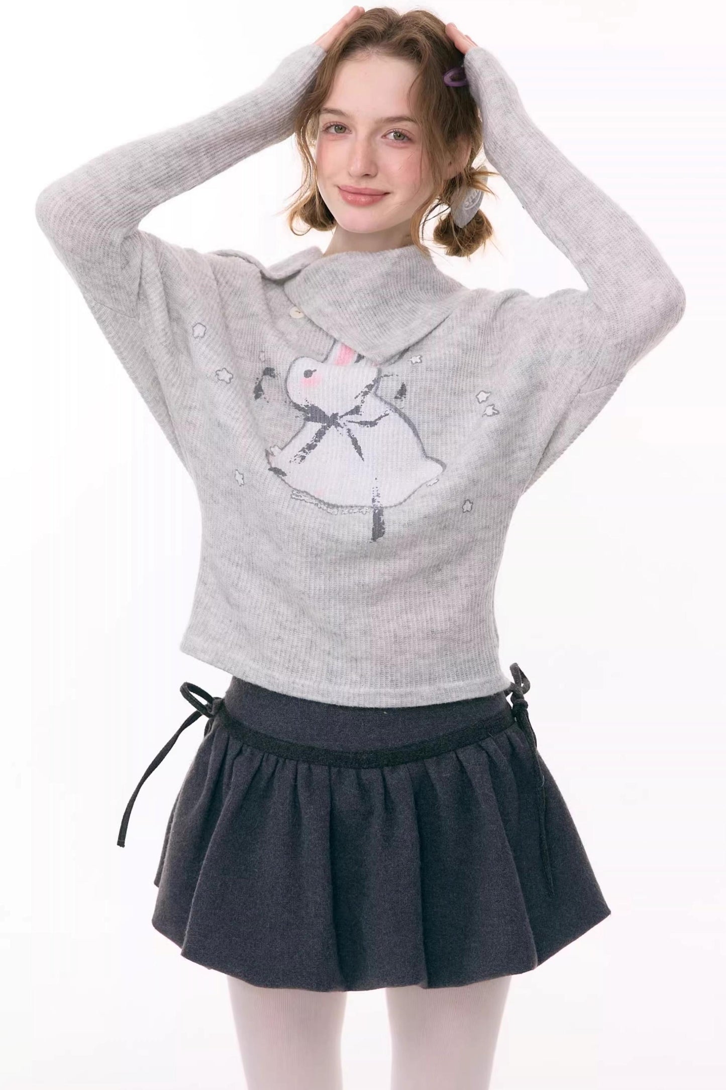 Rabbit Print Knitted Top