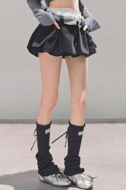 Plaid Floral A-Line Skirt