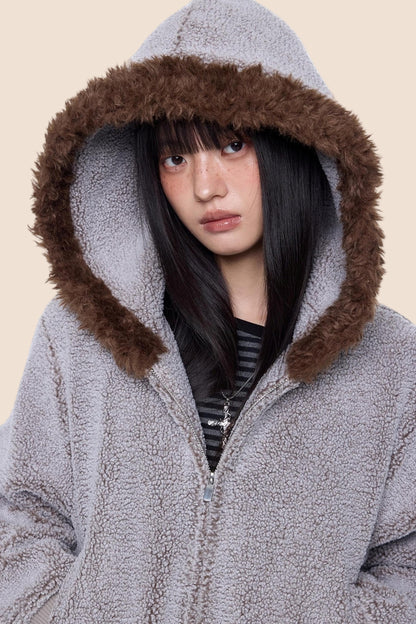 Vintage Polar Fleece Hooded Jacket