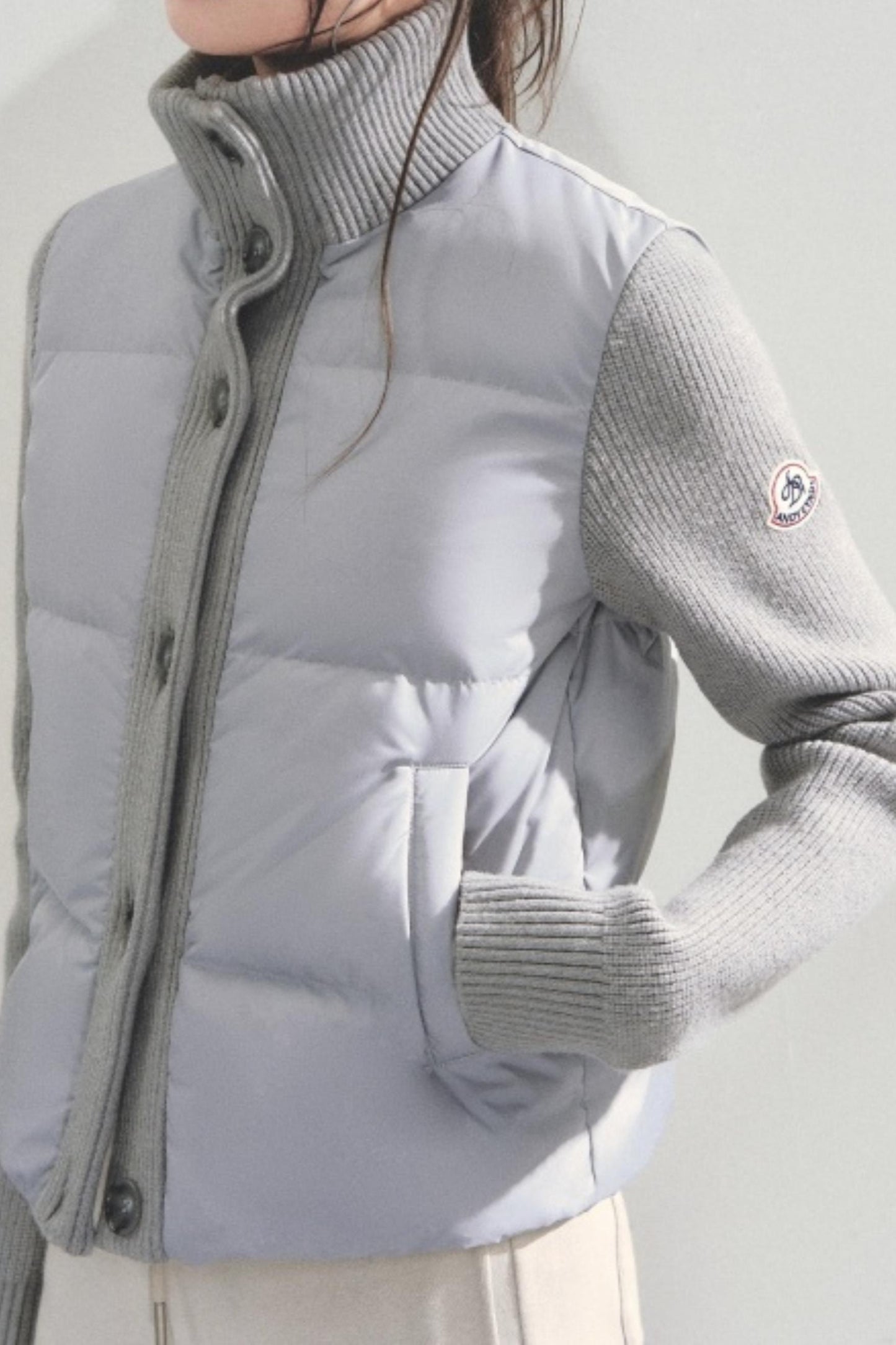 Knitted Patchwork Down Jacket