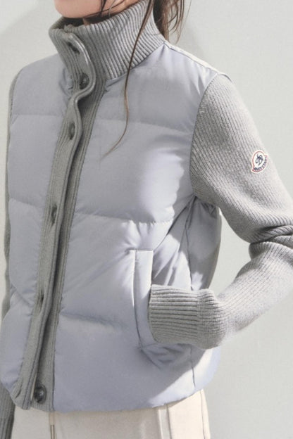 Knitted Patchwork Down Jacket