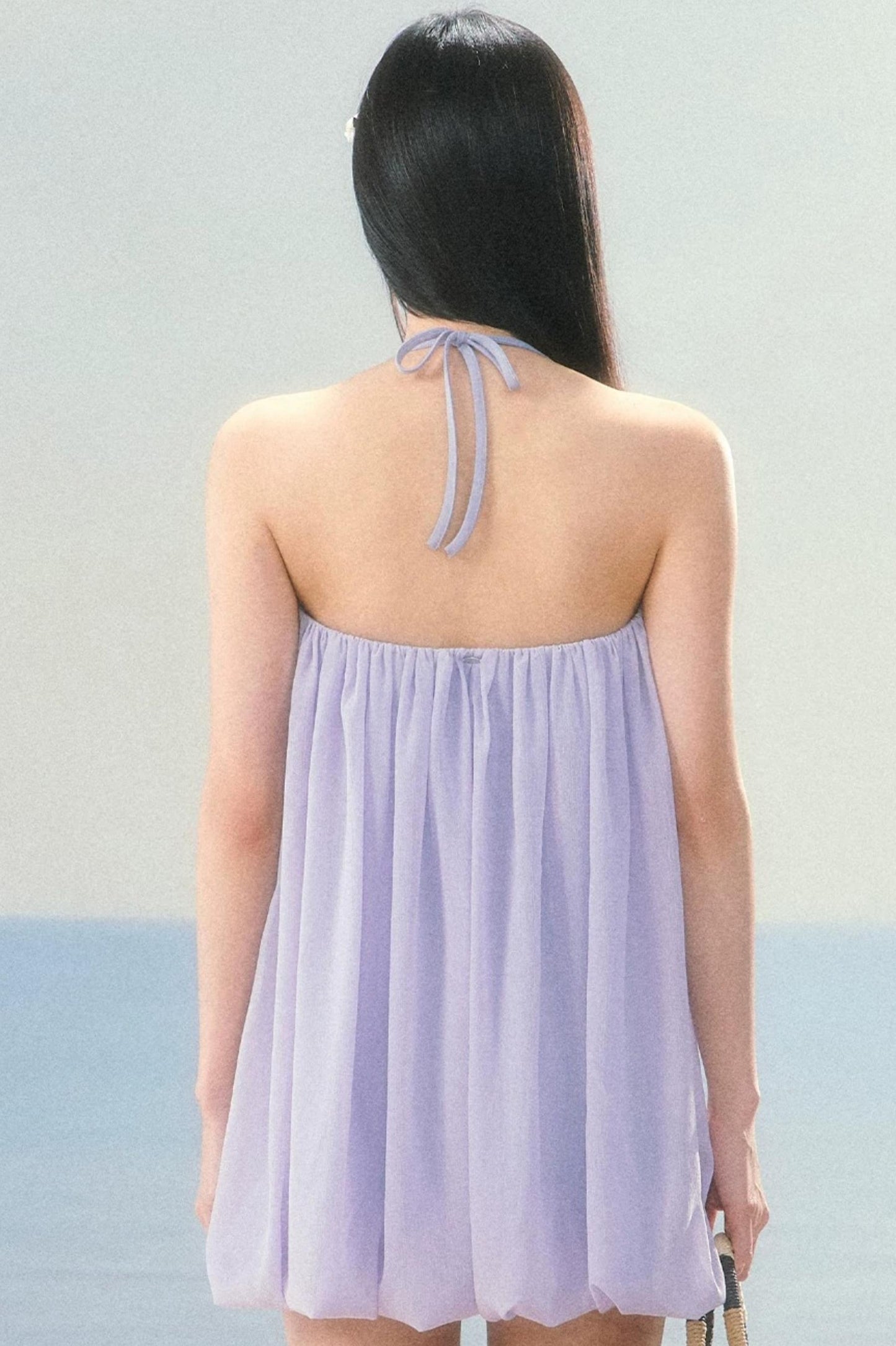Chiffon Puffy Flower Bud Dress