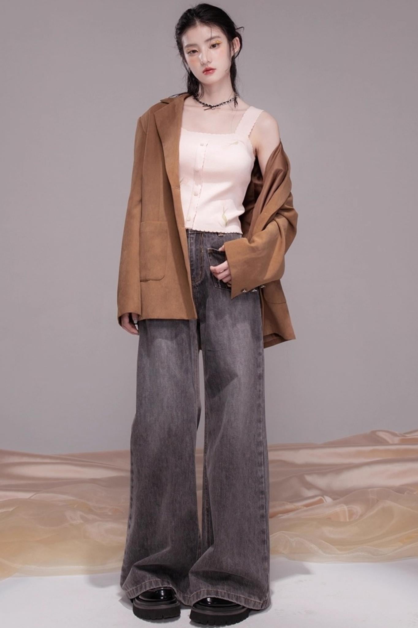 Autumn Velvet Brown Coat